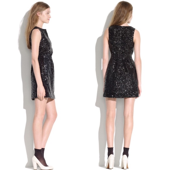 Madewell Lightbox Sequin Little Black Dress - Picture 3 of 4